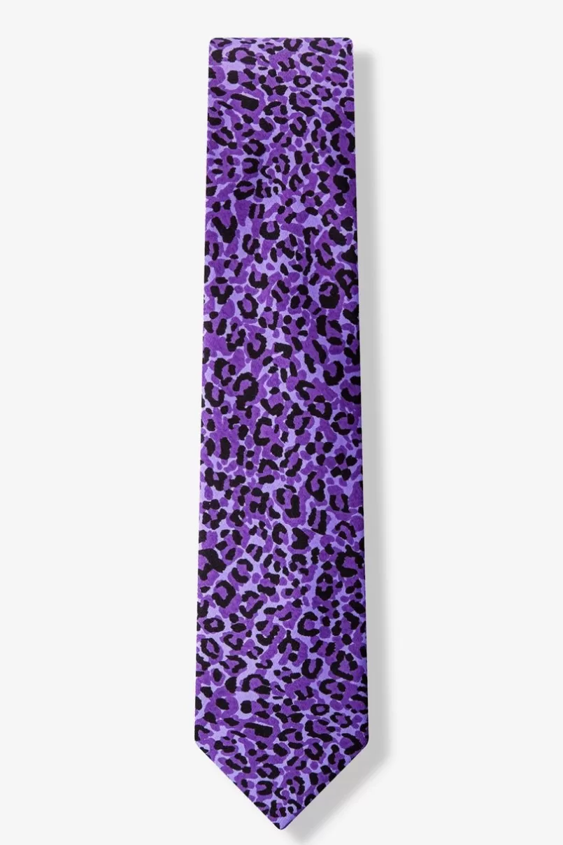 Ties Cheetah Animal Print Purple Skinny Tie Outlet