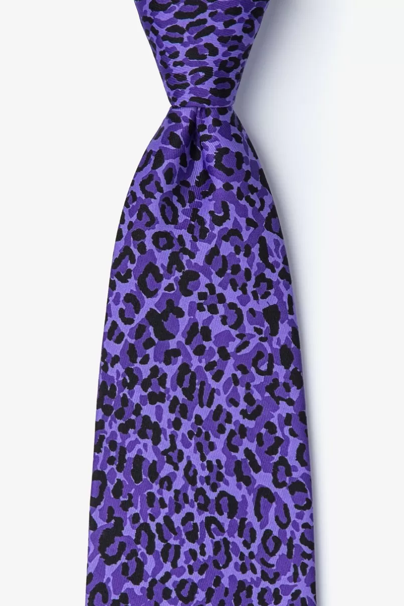 Ties Cheetah Animal Print Purple Tie Hot