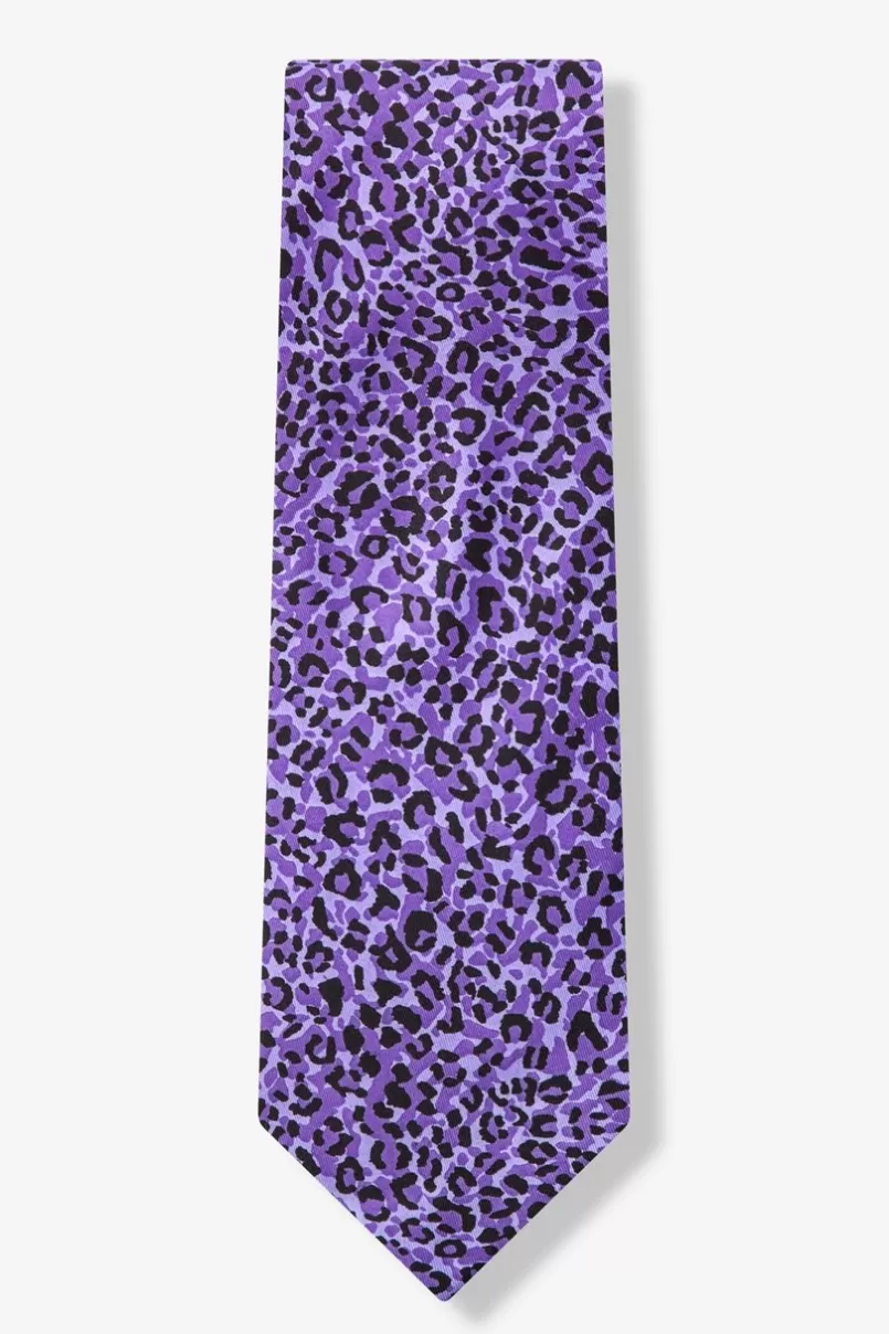 Ties Cheetah Animal Print Purple Tie Hot