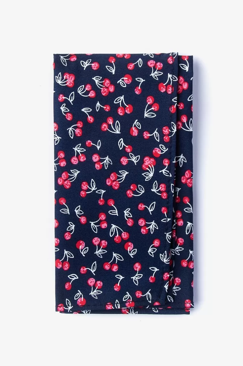 Ties Cherry Navy Blue Pocket Square NavyBlue Flash Sale