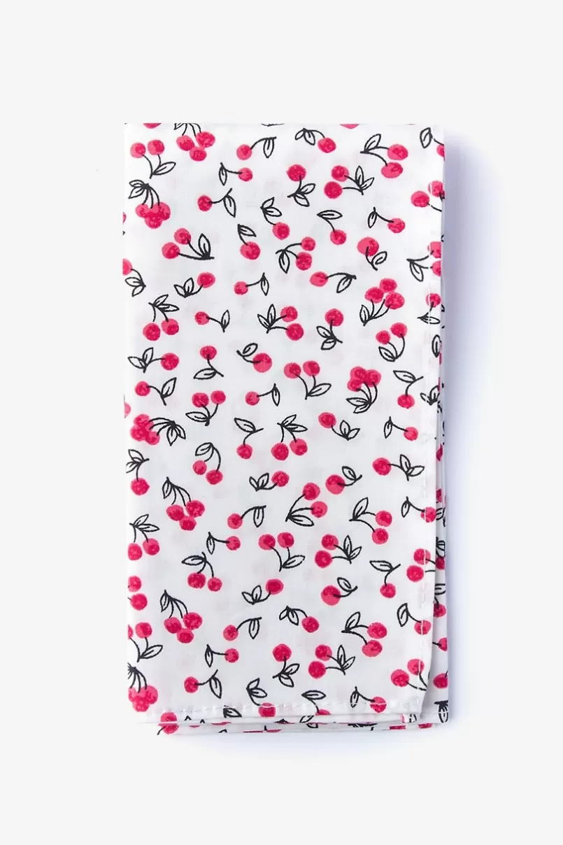 Ties Cherry Pocket Square White Store