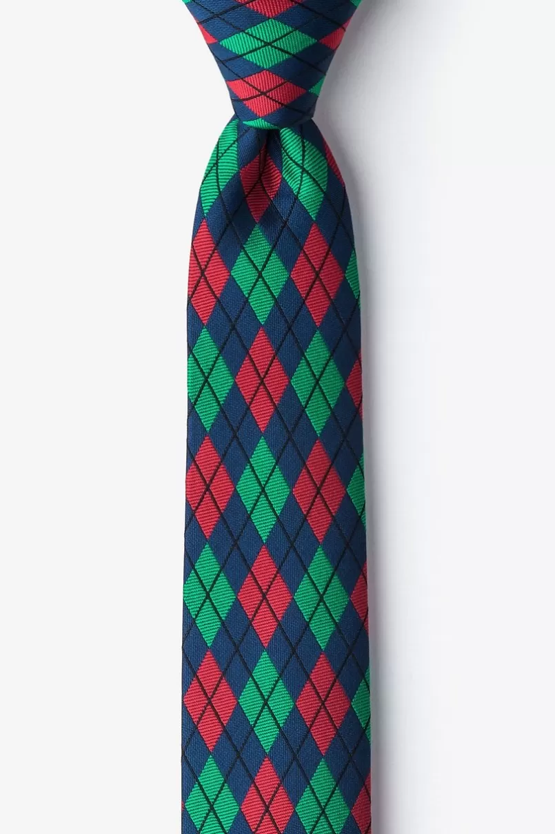 Ties Christmas Argyle Navy Blue Skinny Tie NavyBlue Sale