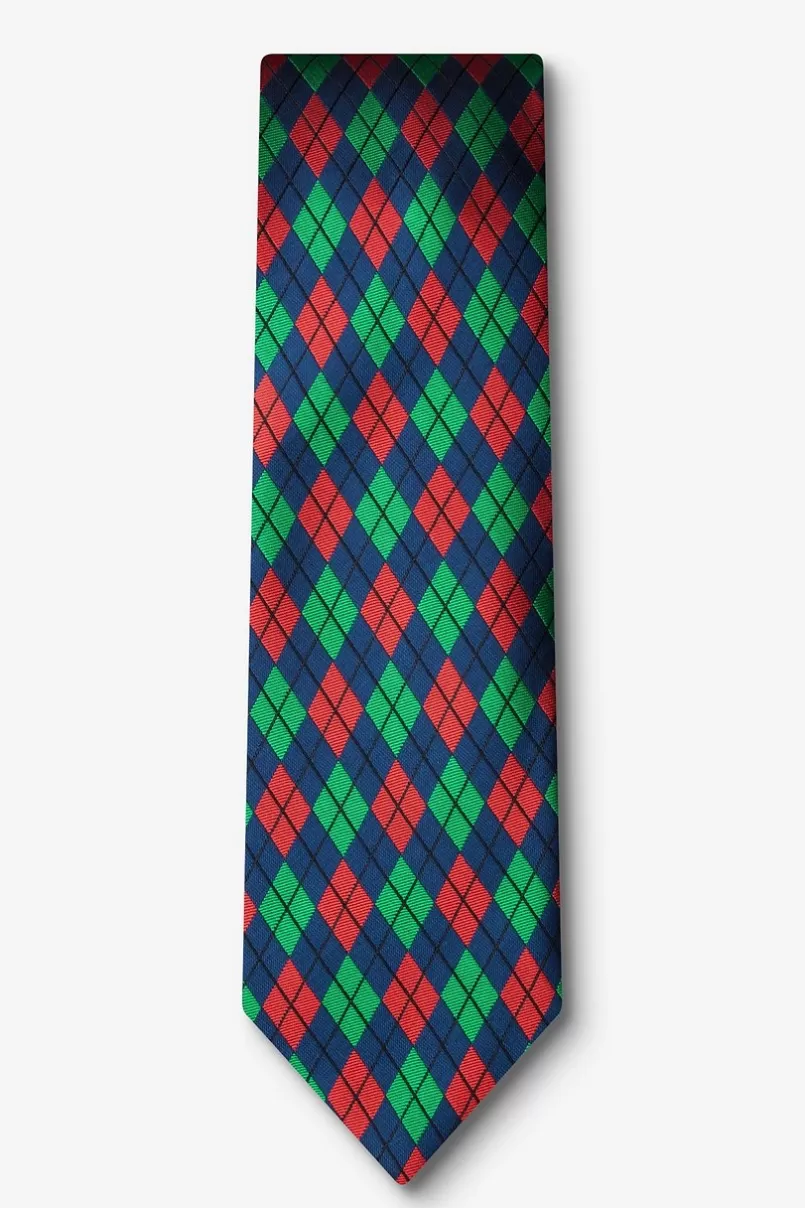 Ties Christmas Argyle Navy Blue Tie Shop
