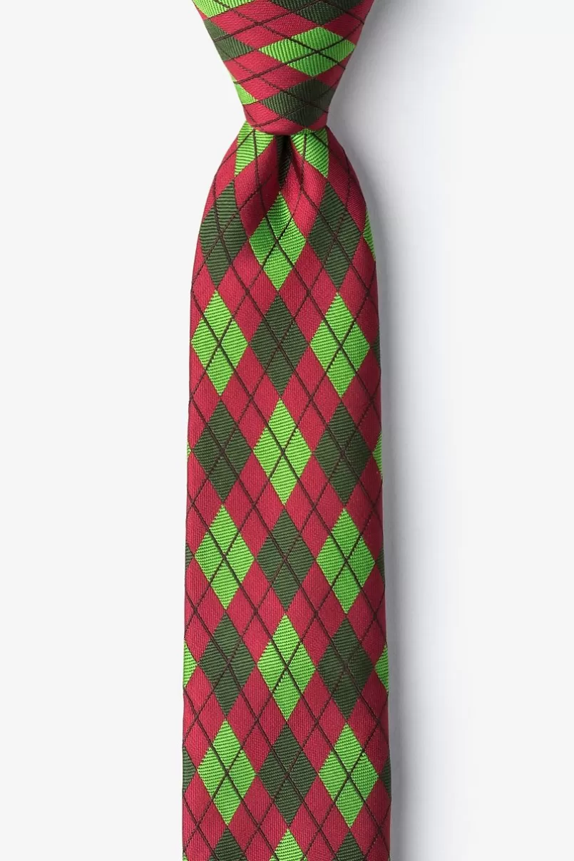 Ties Christmas Argyle Red Skinny Tie Red&HunterGreen Shop