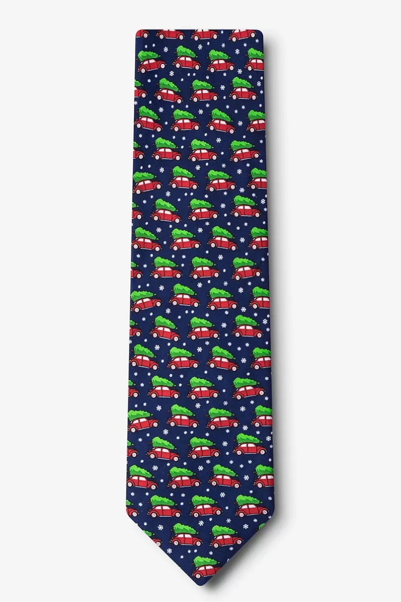 Ties Christmas Car-ma Navy Blue Extra Long Tie NavyBlue Sale