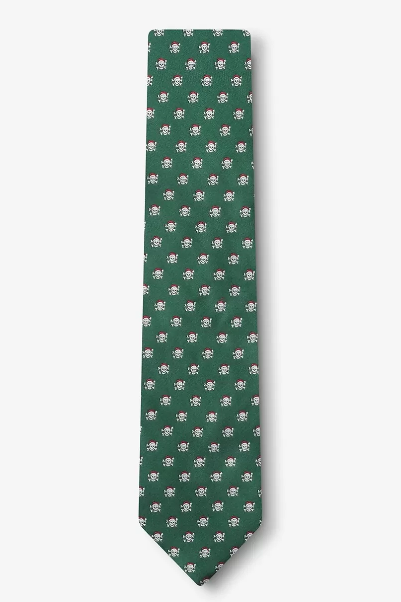 Ties Christmas Skulls Skinny Tie Green Cheap