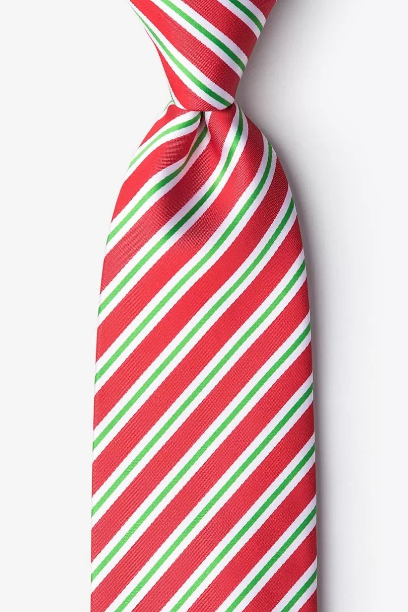 Ties Christmas Stripe Red Extra Long Tie Flash Sale