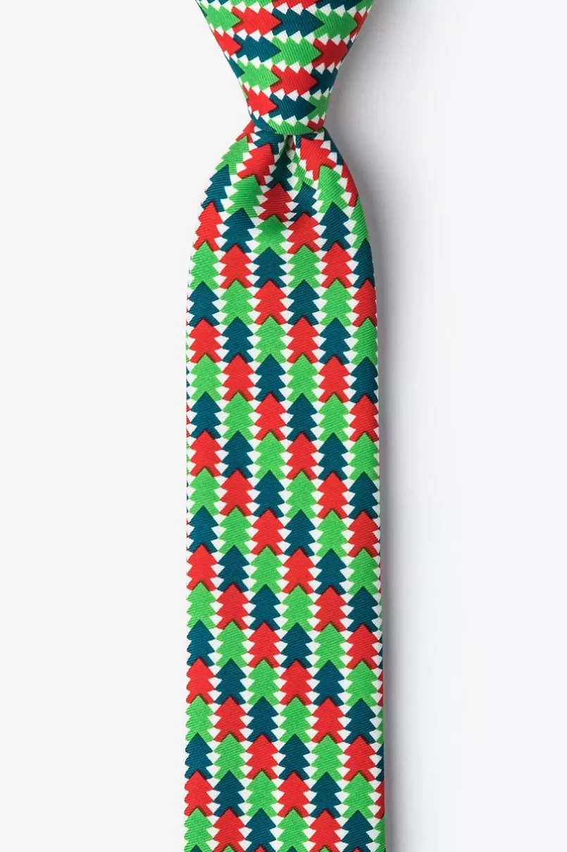 Ties Christmas Tree Abstract Green Skinny Tie Green&HunterGreen Cheap