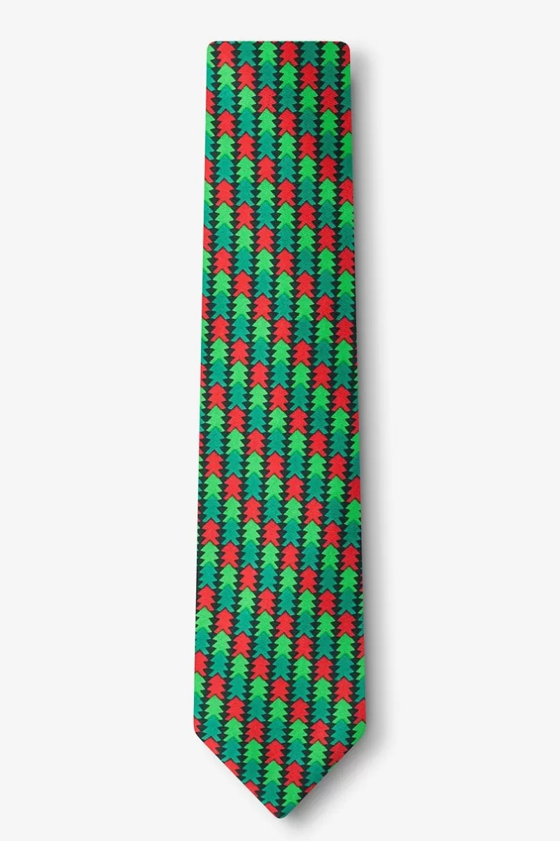 Ties Christmas Tree Abstract Hunter Green Skinny Tie HunterGreen Hot