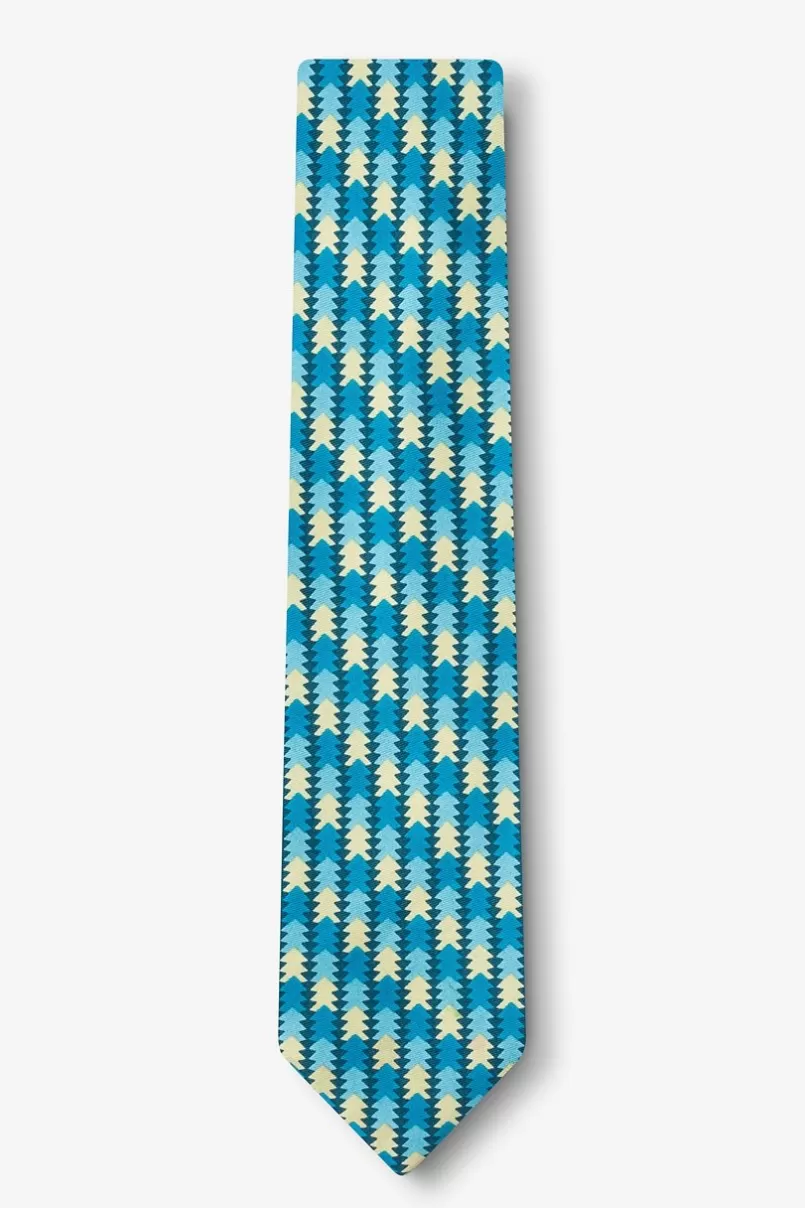 Ties Christmas Tree Abstract Navy Blue Skinny Tie NavyBlue&Beige Fashion
