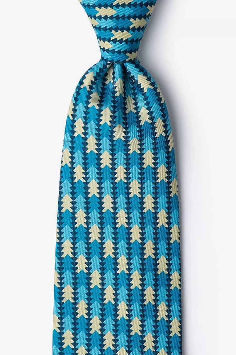 Ties Christmas Tree Abstract Navy Blue Tie NavyBlue&Beige Store