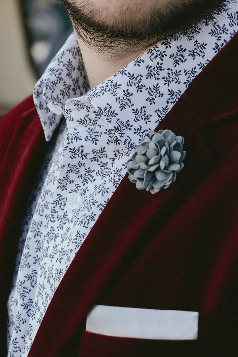 Ties Chrysanthemum Lapel Pin Slate Cheap
