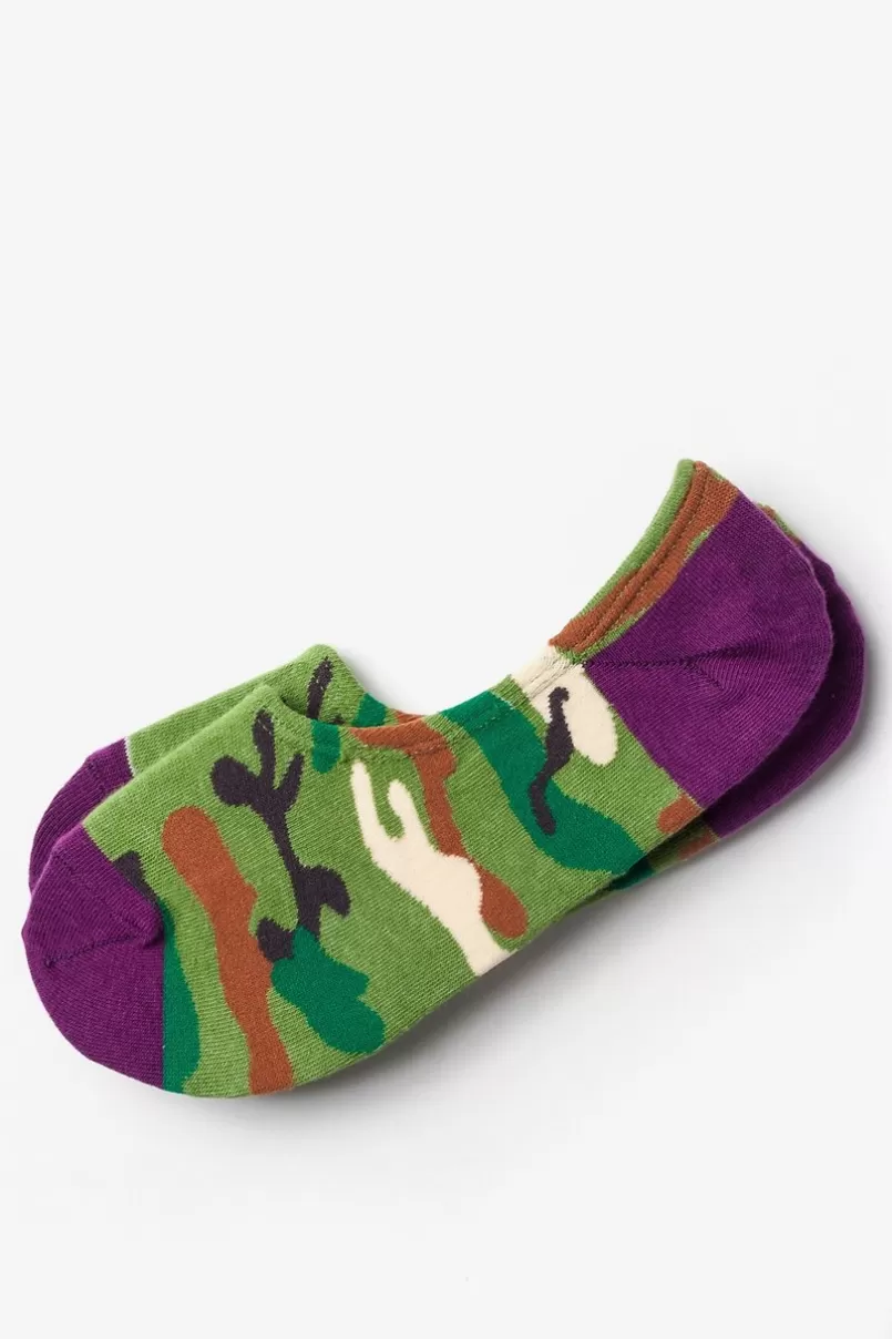 Ties City Camo Green No-Show Sock Outlet