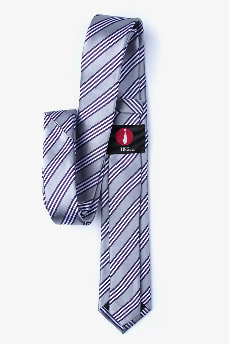 Ties Clare Skinny Tie Silver Store