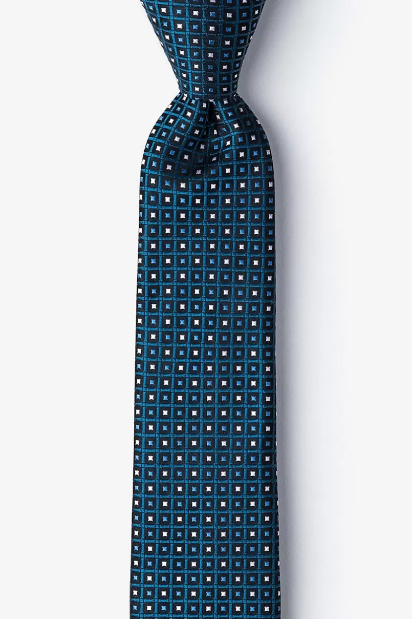 Ties Clavering Teal Skinny Tie Hot