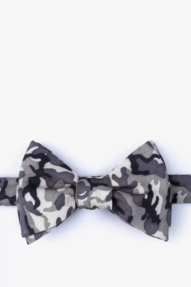 Ties Combat Gray Self-Tie Bow Tie Best Sale