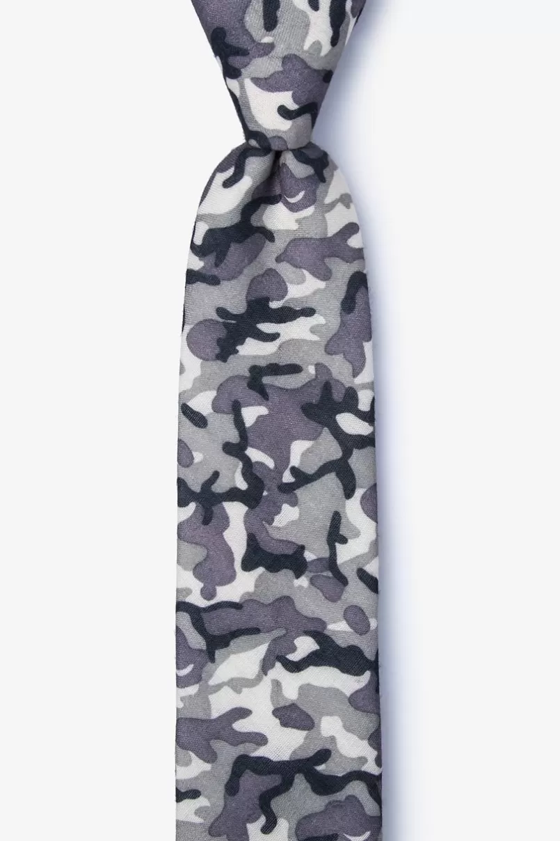 Ties Combat Gray Skinny Tie Store
