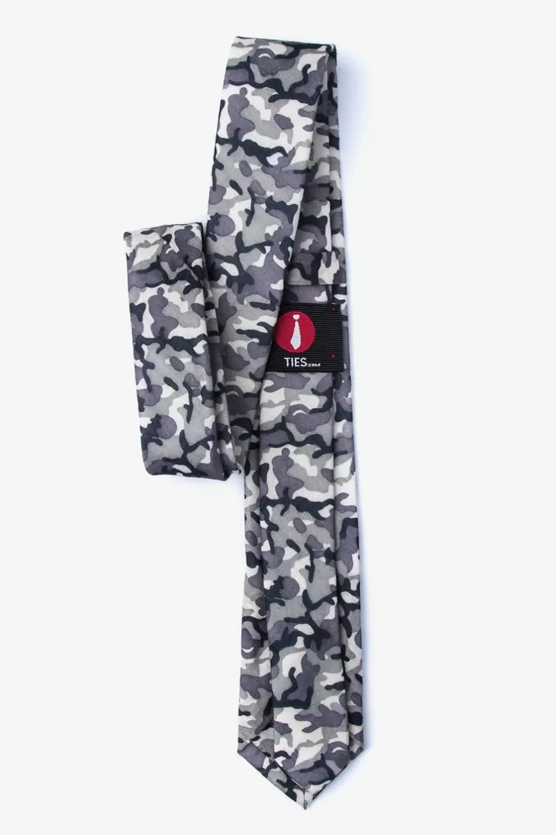 Ties Combat Gray Skinny Tie Store
