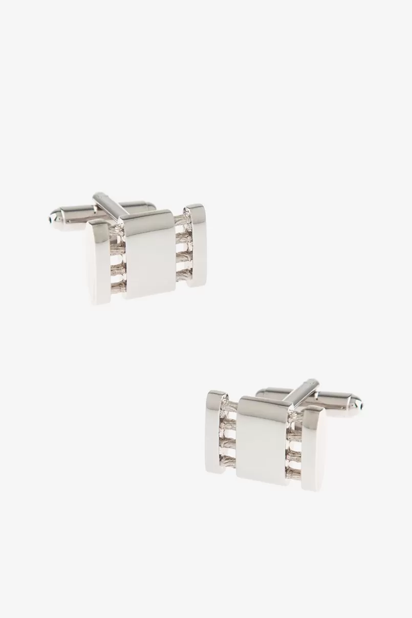 Ties Connected Parts Silver Cufflinks New