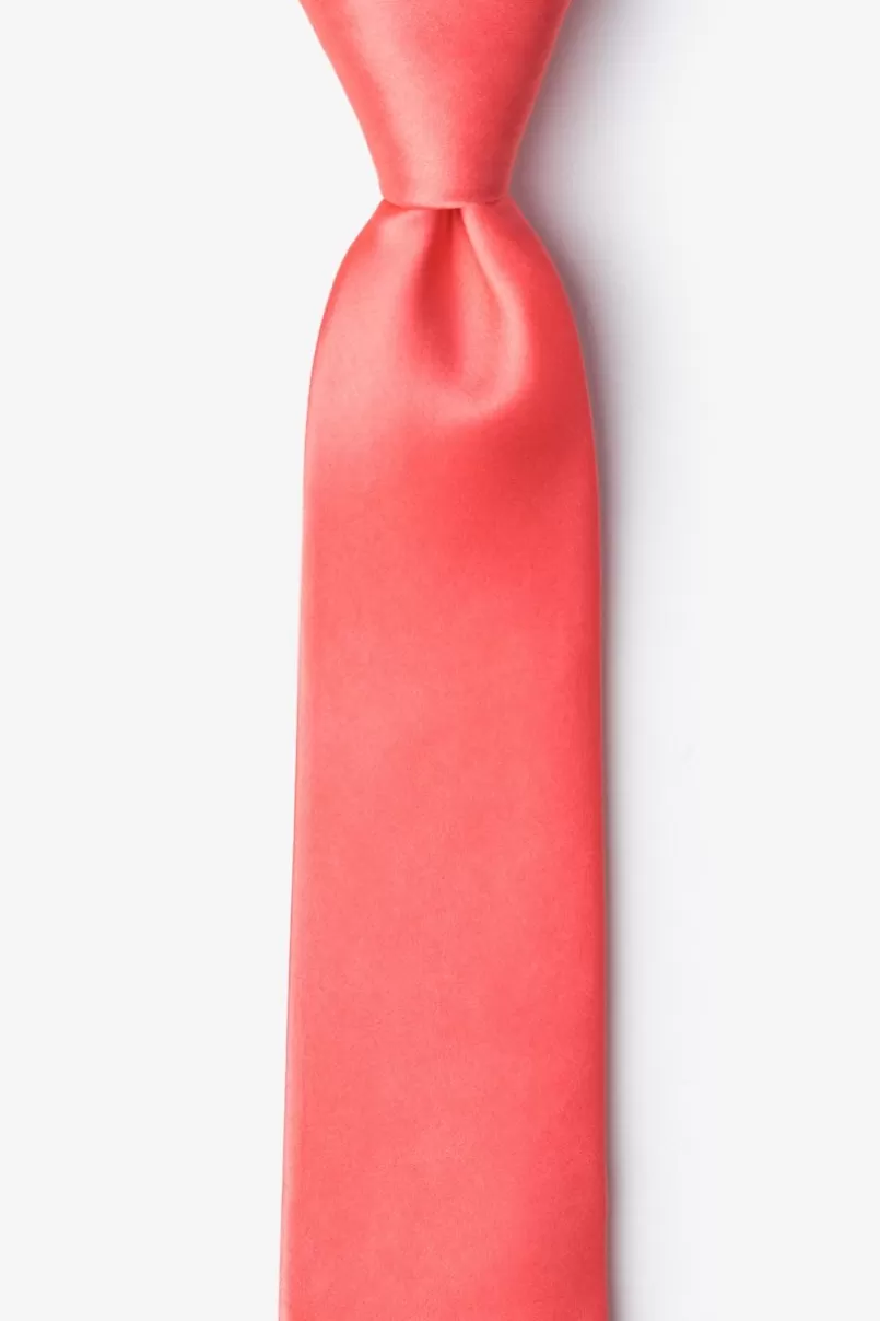 Ties 2.5" Skinny Tie Coral Fashion