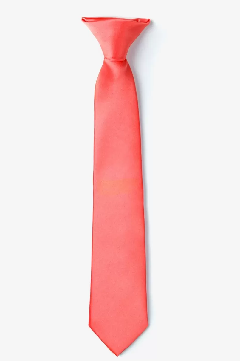 Ties Clip-on Tie For Boys Coral Flash Sale