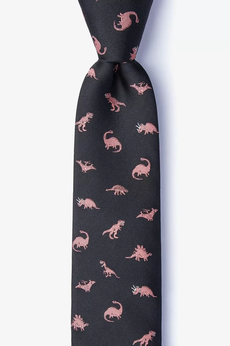 Ties Coral Dinosaurs Roaming Black Skinny Tie Store