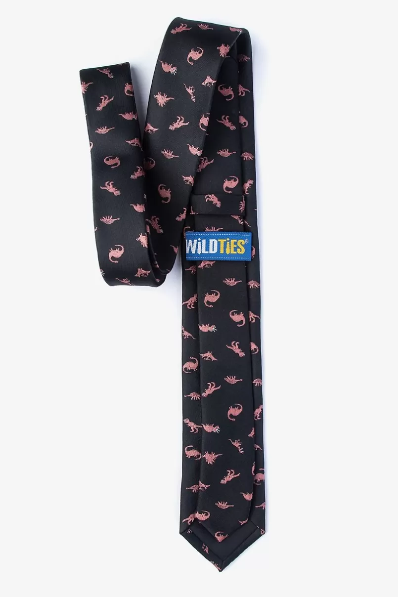Ties Coral Dinosaurs Roaming Black Skinny Tie Store