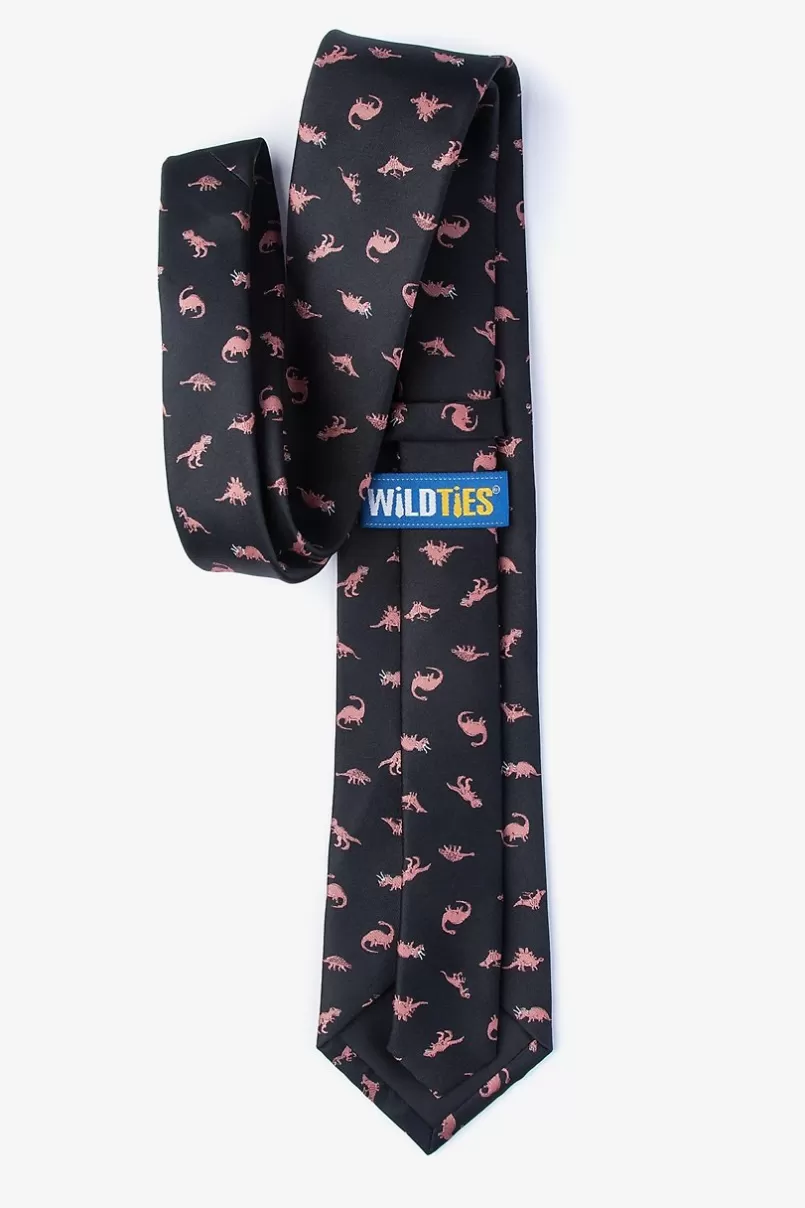 Ties Coral Dinosaurs Roaming Tie Black Fashion