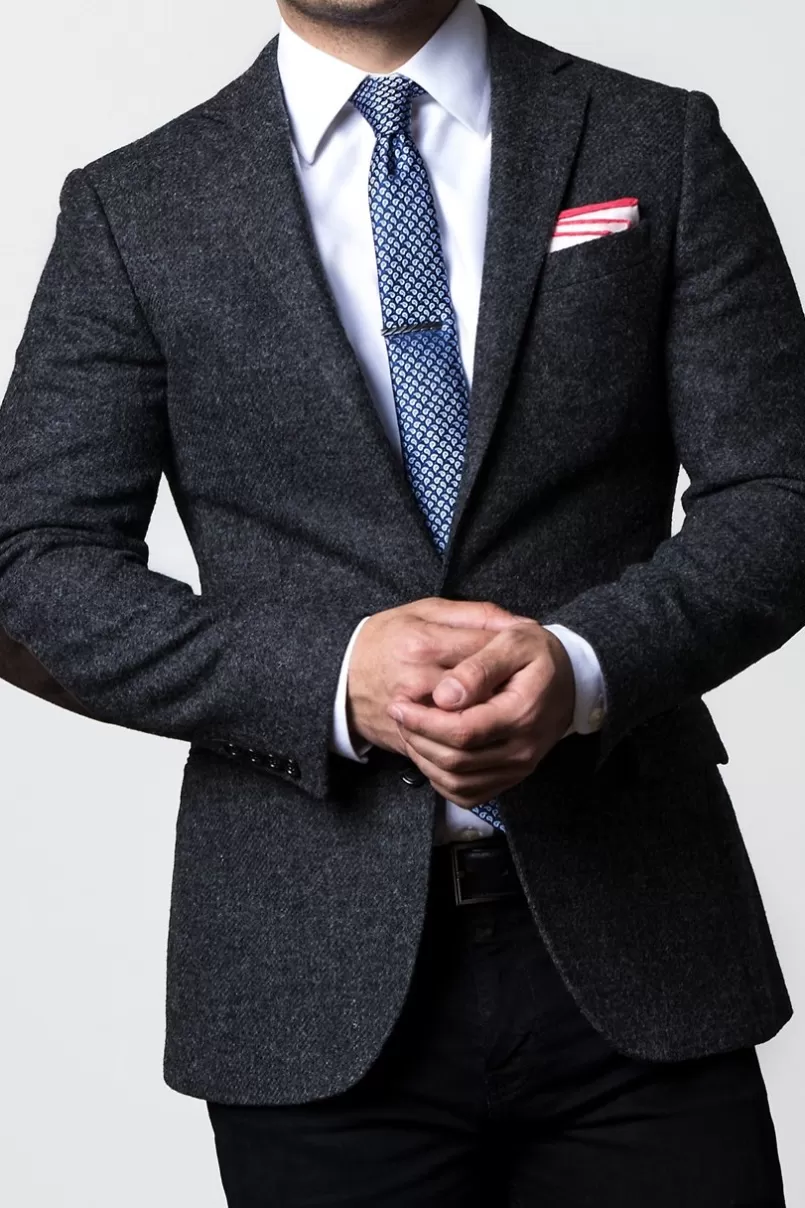 Ties Coral Edged Linen White Pocket Square White&Coral Sale