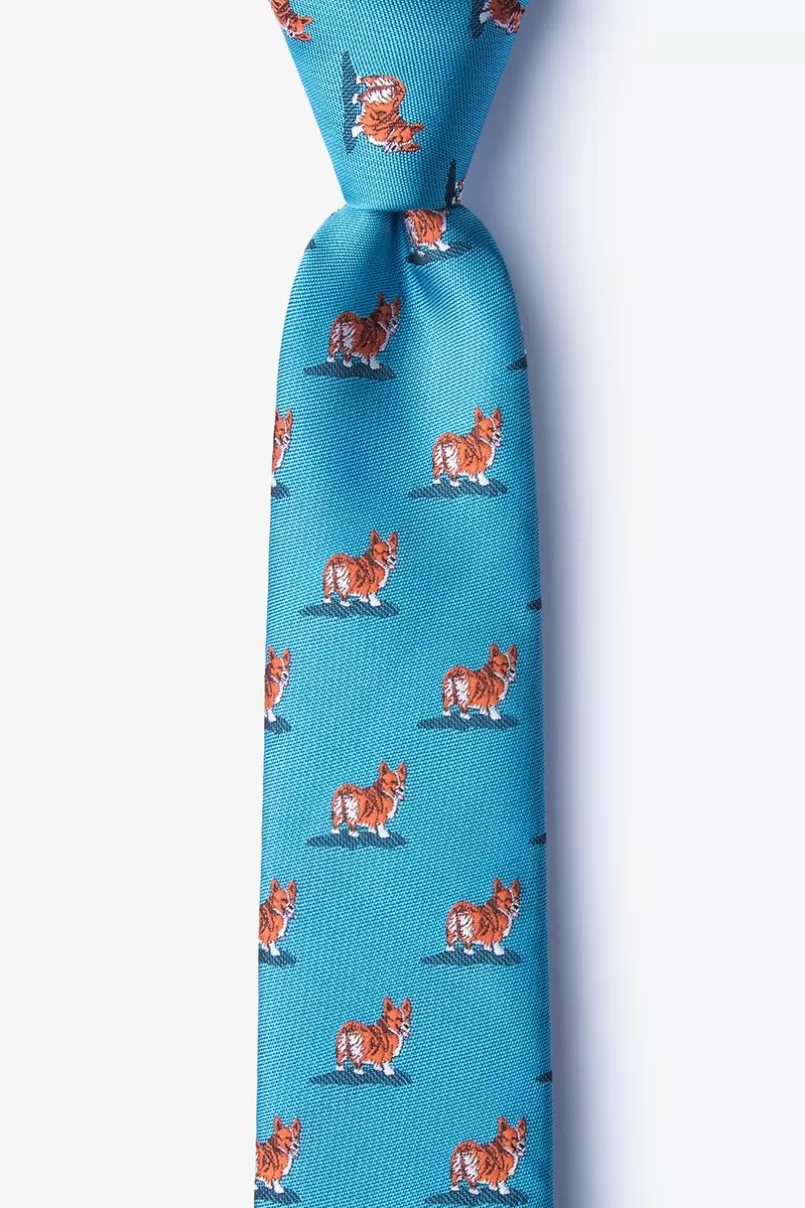 Ties Corgi Dogs Blue Skinny Tie Discount