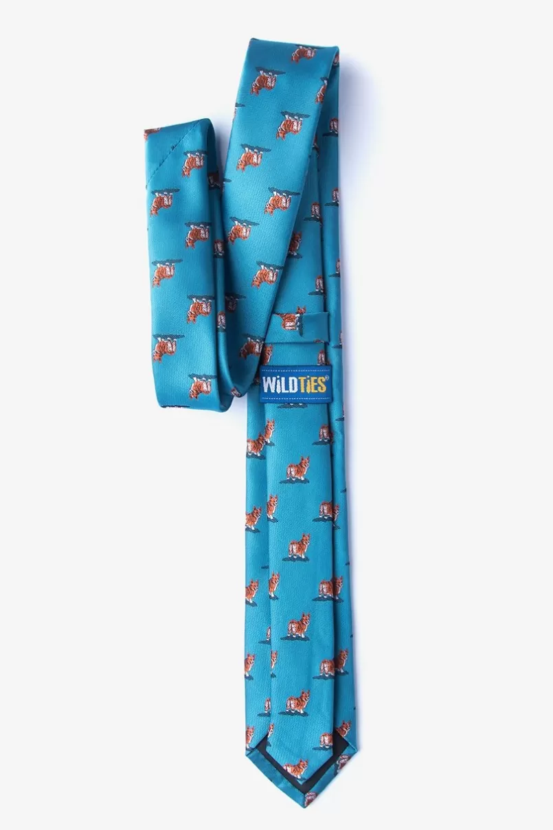 Ties Corgi Dogs Blue Skinny Tie Discount