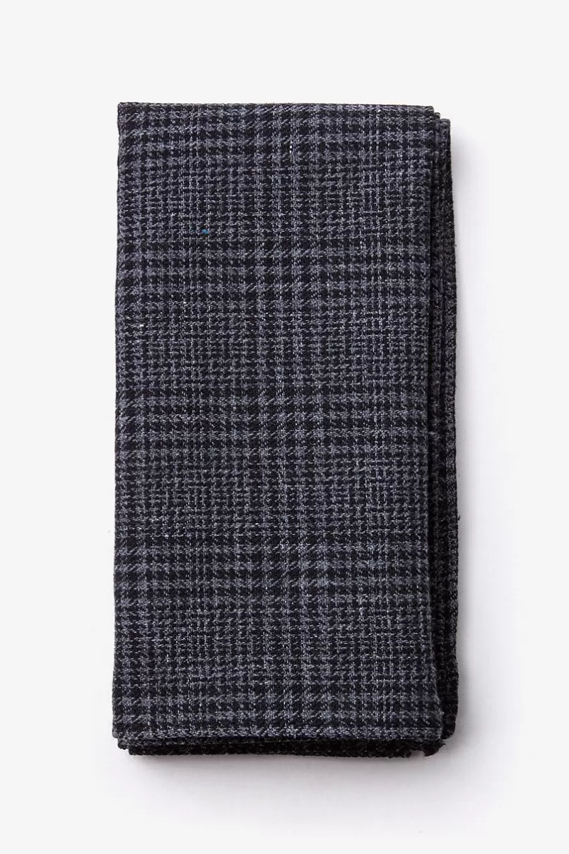 Ties Cottonwood Pocket Square Charcoal Hot