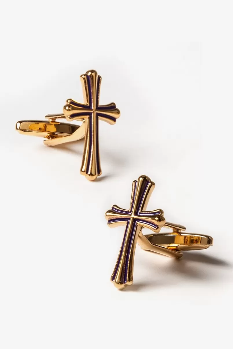 Ties Cross Gold Cufflinks Outlet