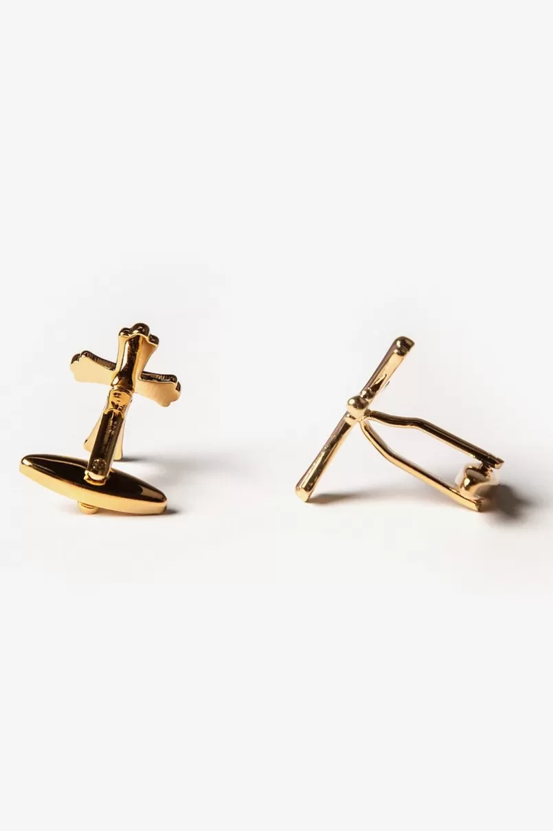 Ties Cross Gold Cufflinks Outlet