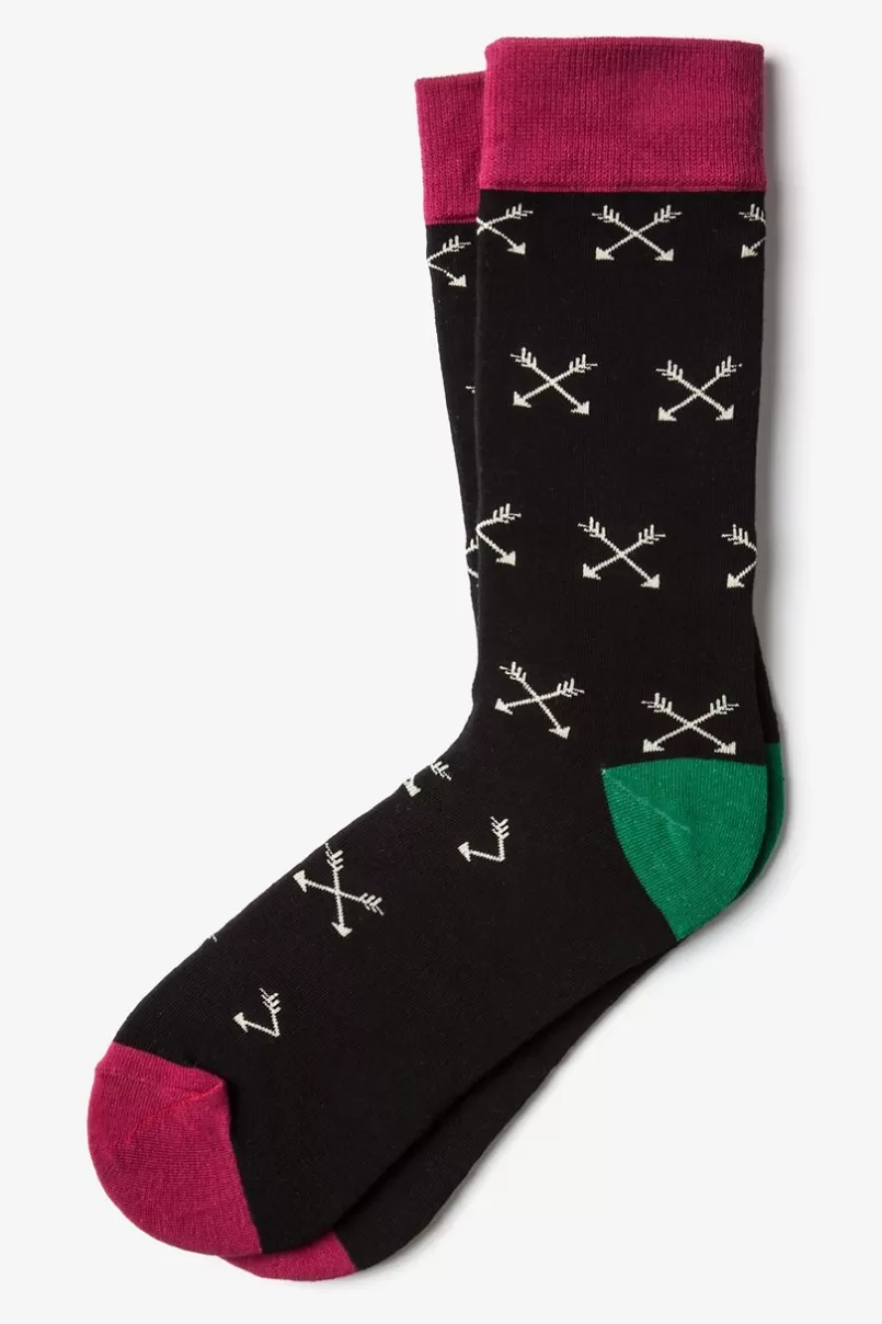 Ties Crossed Arrows Sock Black Hot