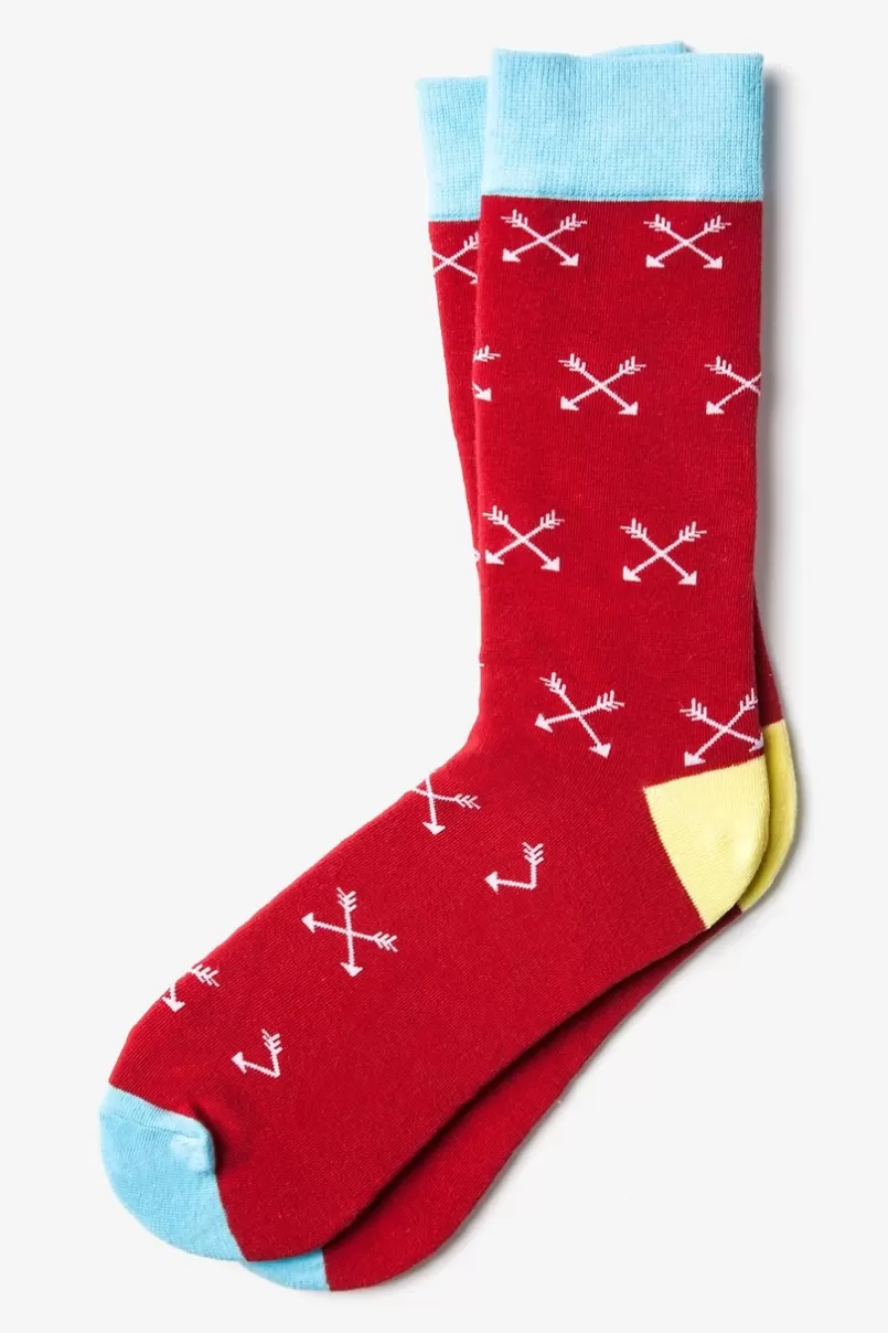 Ties Crossed Arrows Sock Red Store