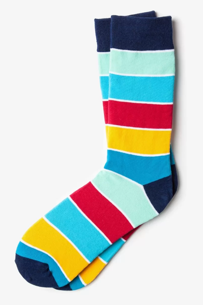 Ties Cypress Stripe Red Sock Clearance