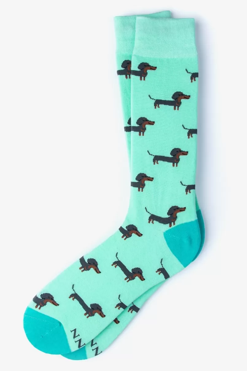 Ties Dachshund | Weiner Dog Sock Aqua Best Sale