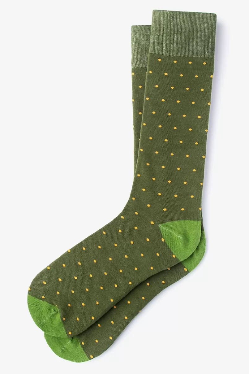 Ties Dapper Dots Dark Green Sock DarkGreen Fashion