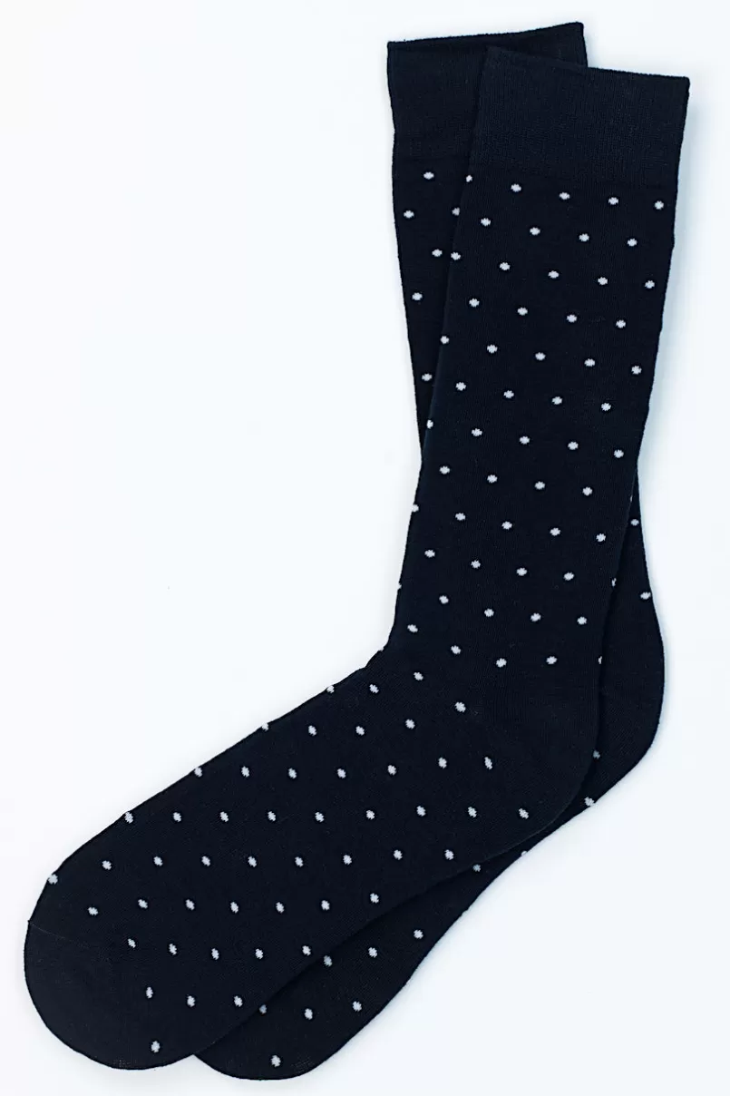 Ties Dapper Dots Navy Blue Sock NavyBlue Best