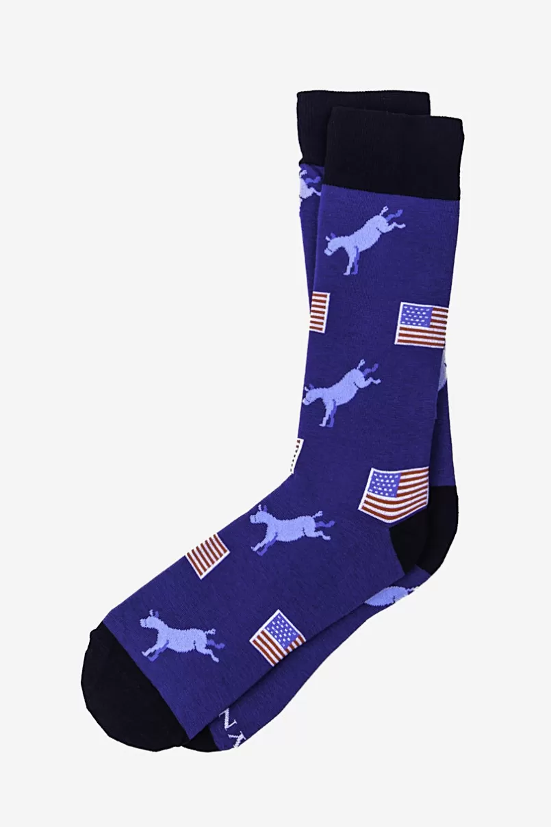 Ties Democratic Donkey Navy Blue Sock Discount