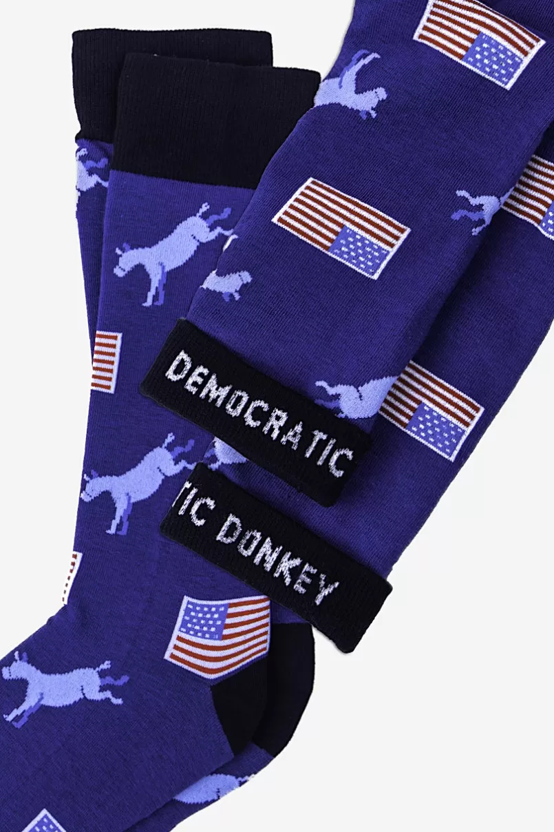 Ties Democratic Donkey Navy Blue Sock Discount