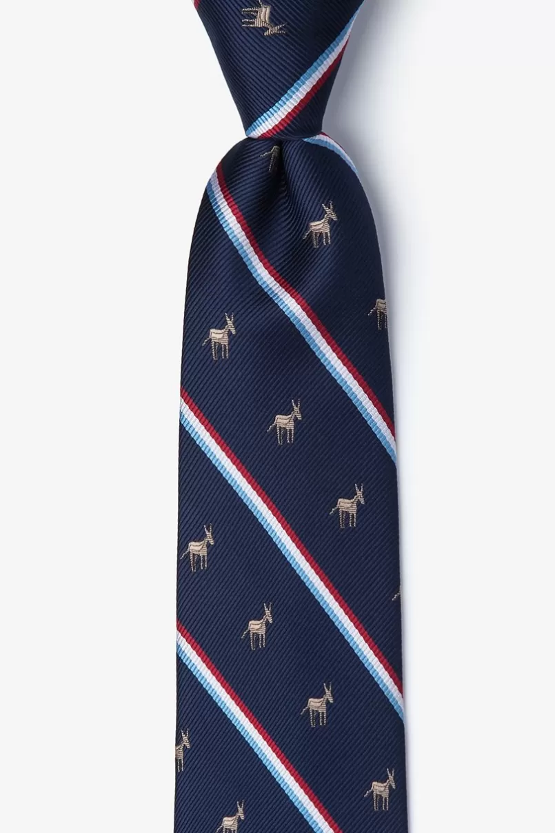 Ties Democratic Party Donkey Stripe Navy Blue Skinny Tie Online