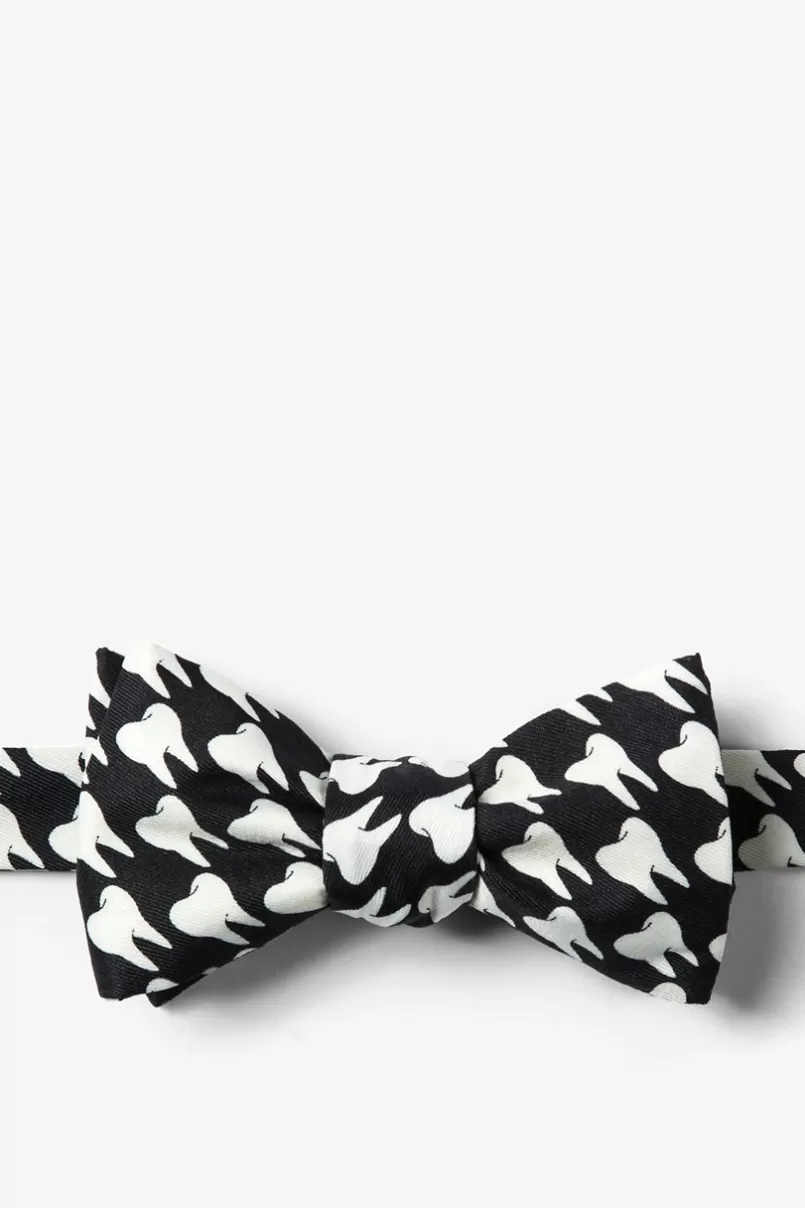 Ties Dentists' Teeth Black Self-Tie Bow Tie New