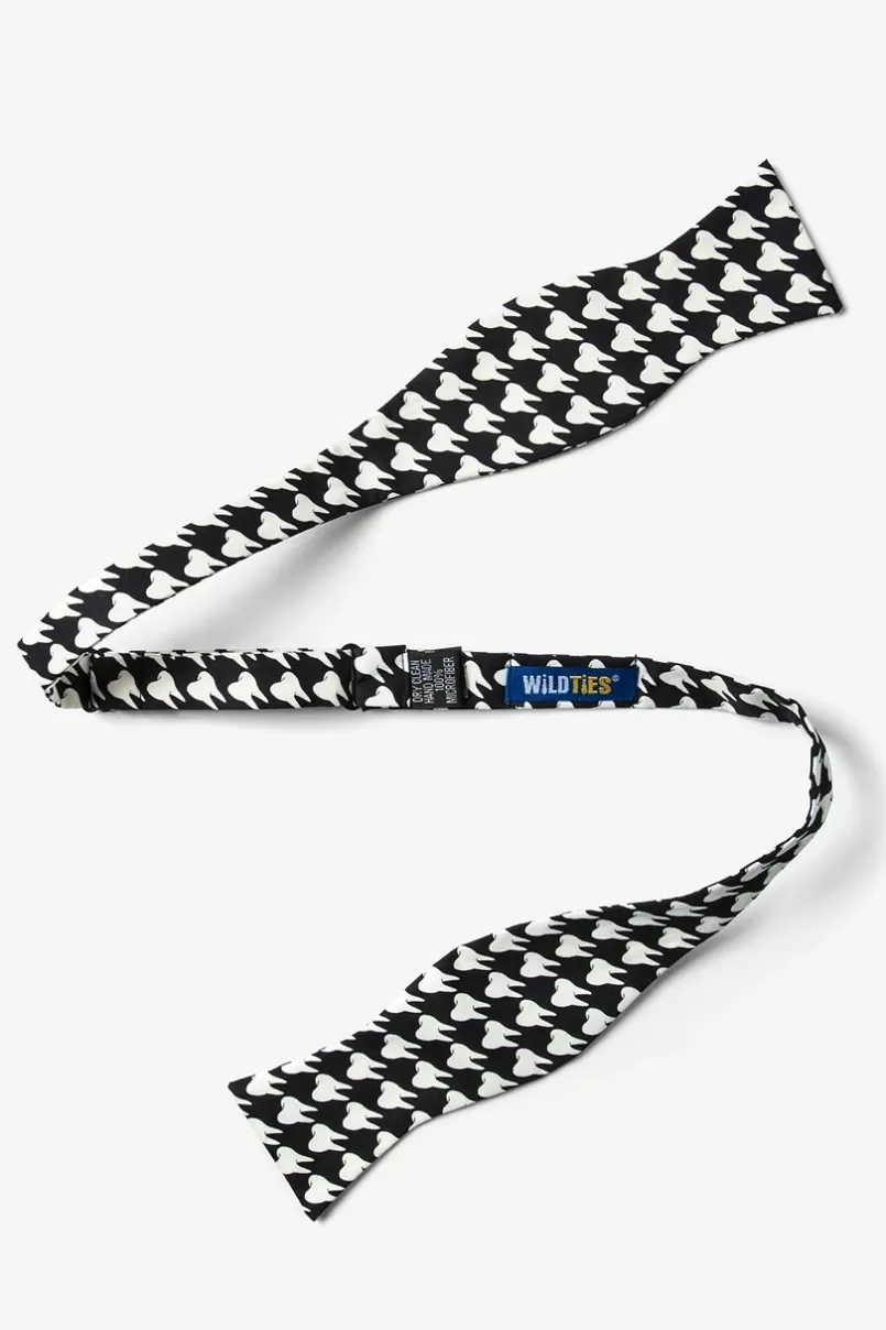 Ties Dentists' Teeth Black Self-Tie Bow Tie New