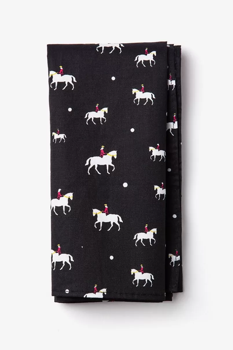 Ties Derby Black Pocket Square New