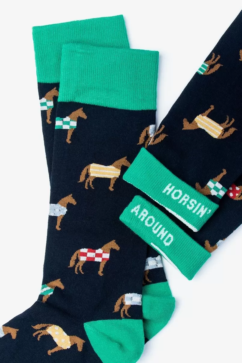 Ties Derby Horse Navy Blue Sock NavyBlue Flash Sale
