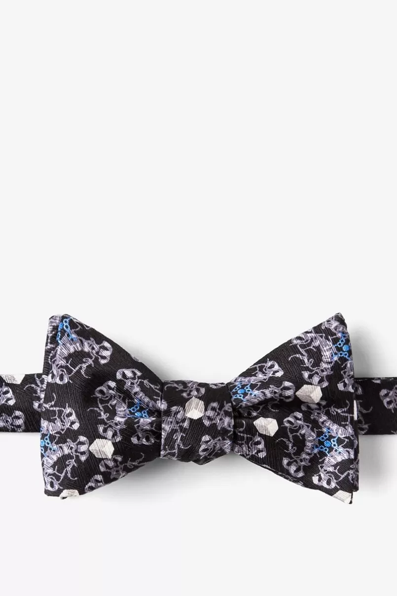 Ties DIABETES Black Self-Tie Bow Tie Outlet