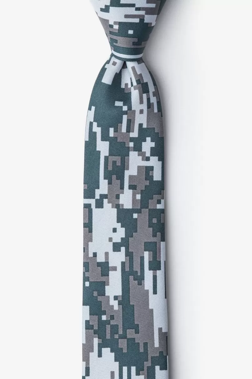 Ties Digital Camo Skinny Tie Gray New