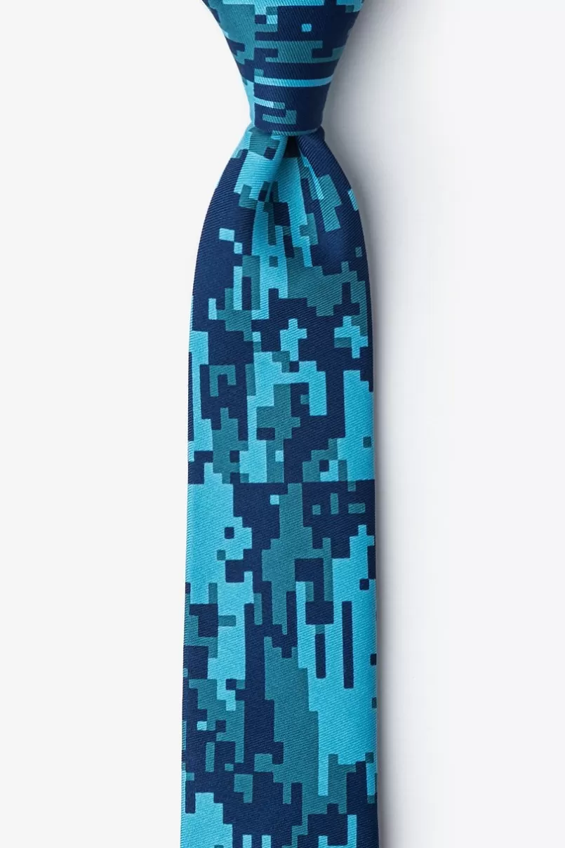 Ties Digital Camo Navy Blue Skinny Tie NavyBlue&SkyBlue Hot